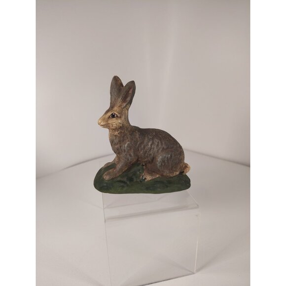 Walnut Ridge Primitives Chalkware Bunny Rabbit Collectible 1992 Signed 4.25" t - Picture 1 of 6